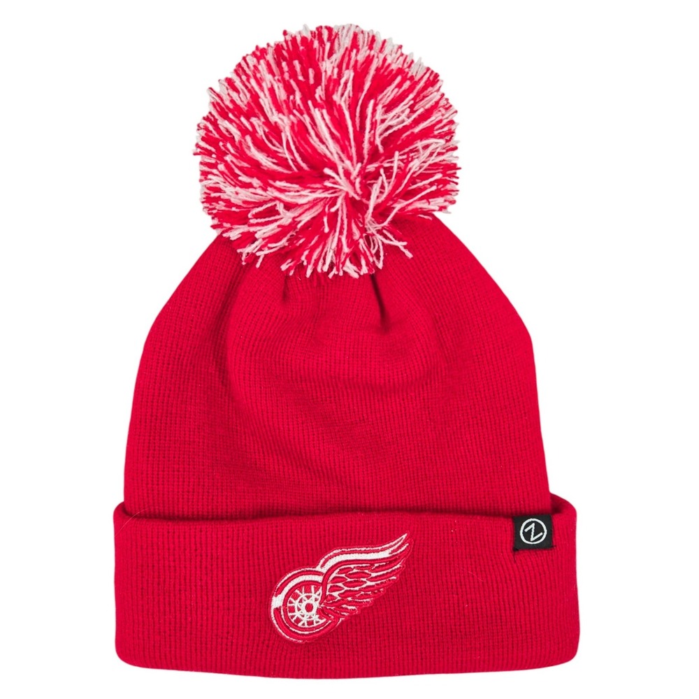 Zephyr NEW Unisex OS Detroit Red Wings Hockeytown Pom Beanie Red Sporty